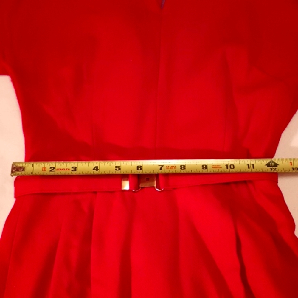Vintage Betty Barclay 1950's red dress with belt